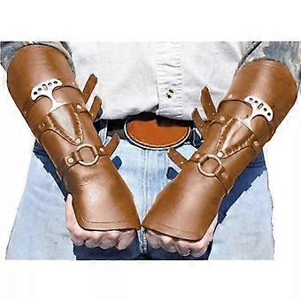 Brassards Médiévaux Steampunk En Cuir Artificiel – Manchettes Réglables Pour Cosplay, Arts Martiaux Ou Soirée Costumée