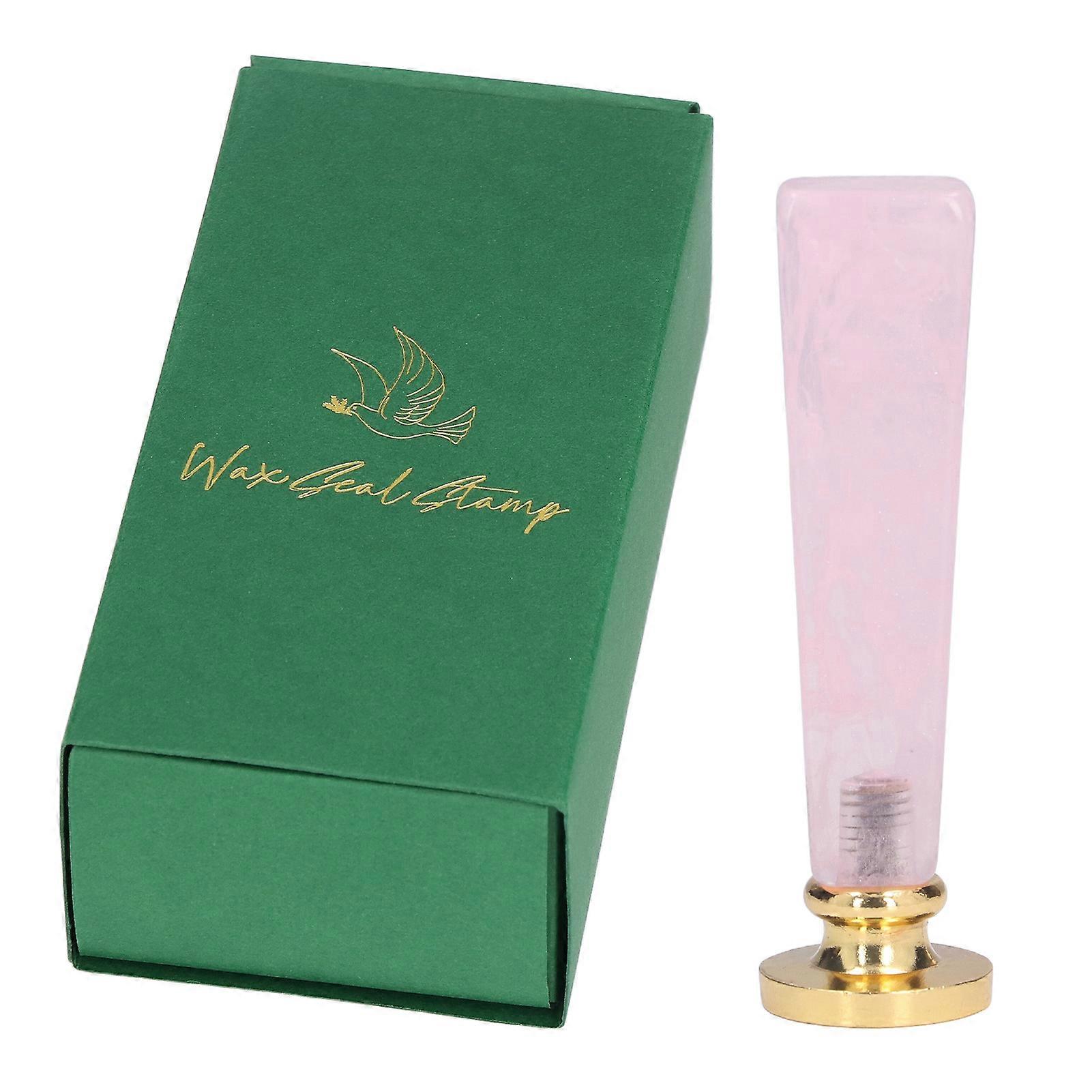 Wax Stamp Detachable Handle Exquisite Pattern Unique Design Wide Application Sealing Wax Stamp for Card Making EnvelopGreen Box Pink Handle