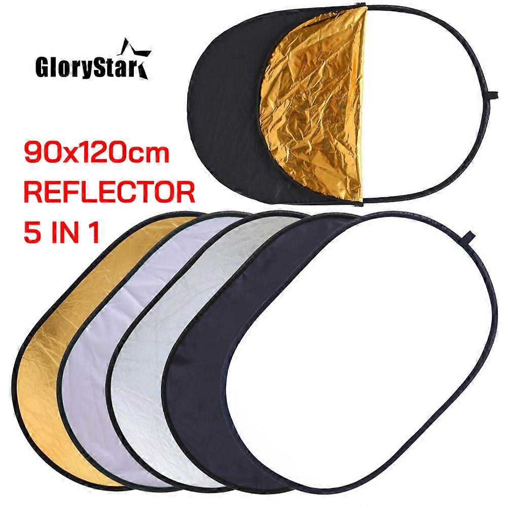 90*120CM 5 in 1 Portable Foldable Studio Photo Collapsible Multi-Disc Light Photographic Light Reflector for home with Carrying