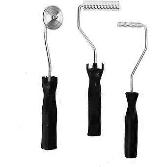 3pcs Bubbler Roller, Bubble Paddle Tool, Aluminum Alloy Fiberglass, Kit For Mold, Resin, Composite