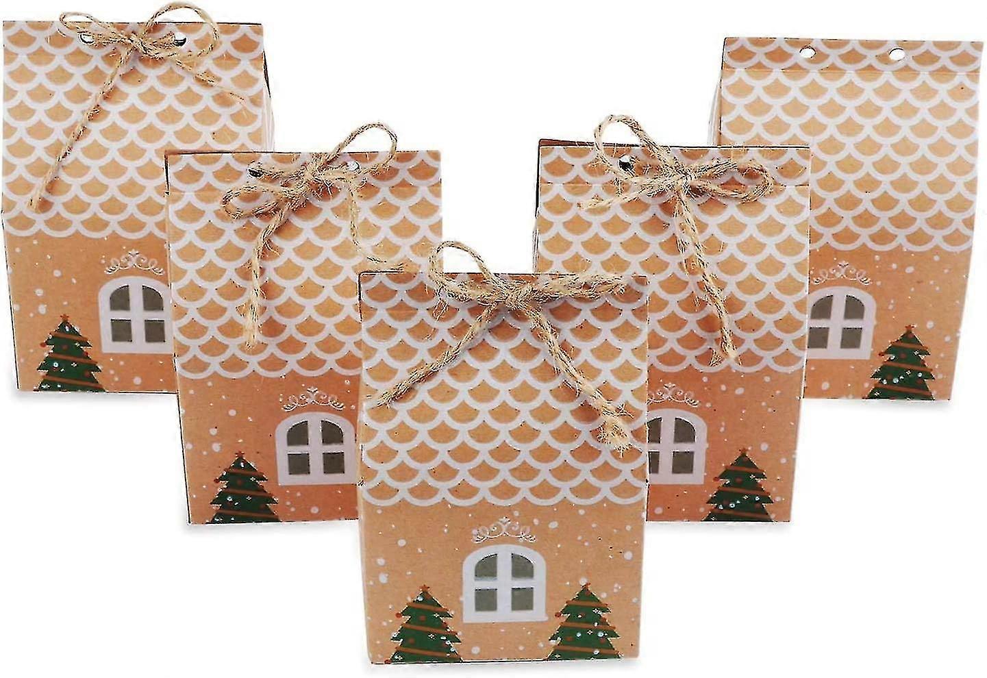 50-pack Christmas Party Gift Boxes, Christmas Kraft Paper Candy Boxes (d-583-a)