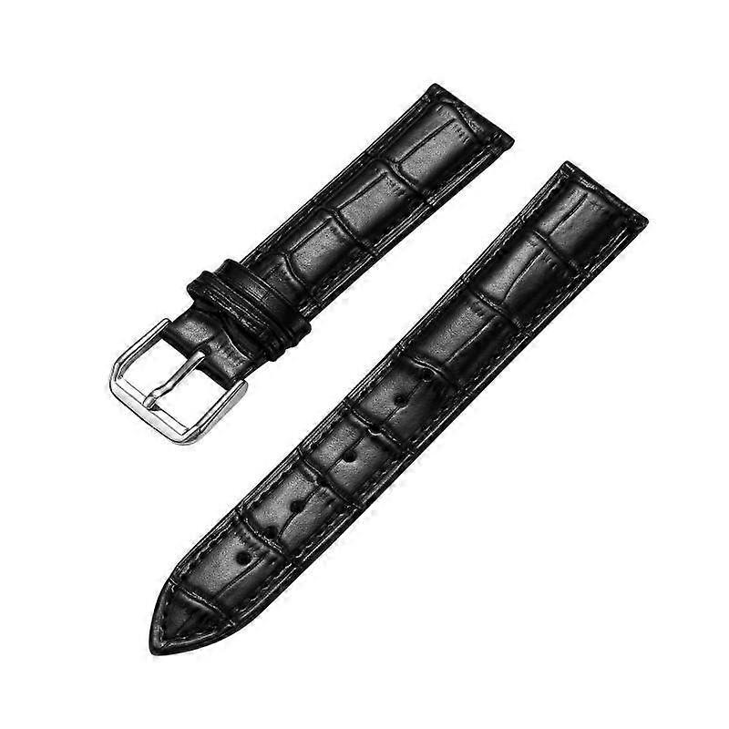 Stylish Professional Leather Watch Strap BLACK 18MM
