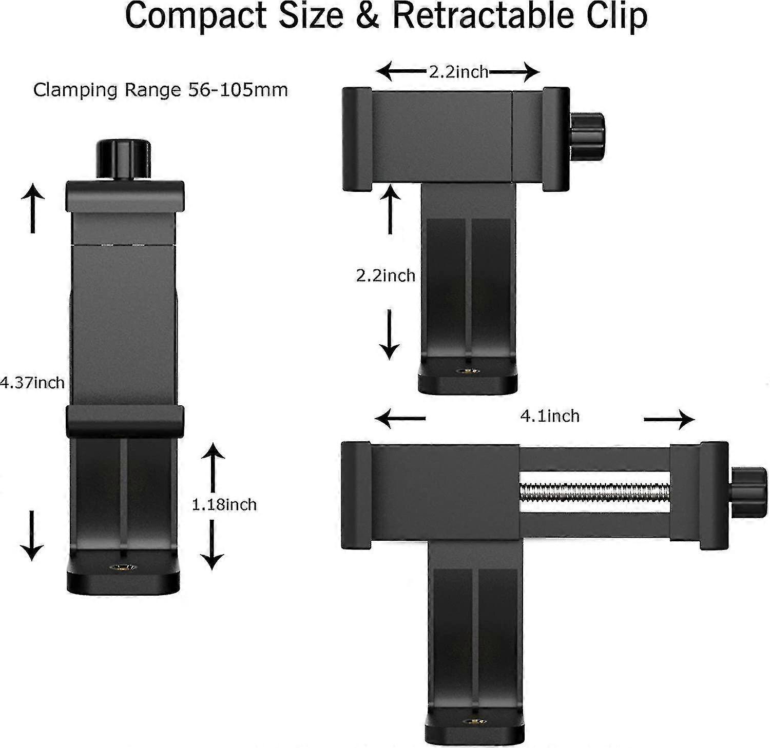Phone Tripod Holder Mount Head 1/4" Screw Adapter,rotatable
