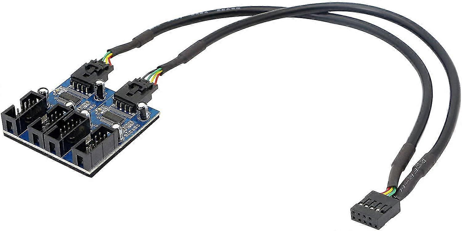 Placa-mãe USB 2.0 9pin Cabeçalho 1 a 4 Adaptador divisor de cubos de extensão