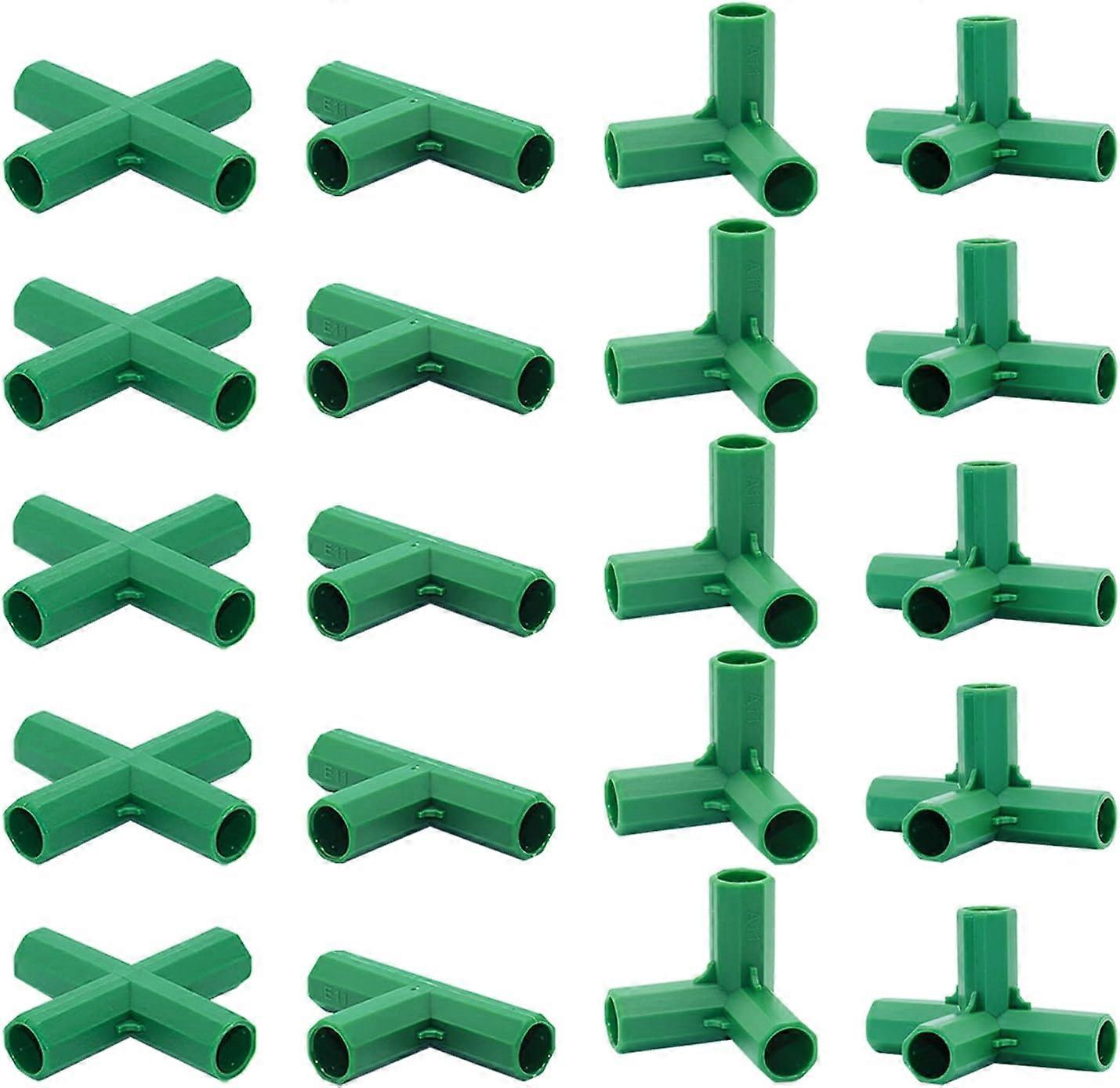 20 Pack 16mm Fittings 4 Kinds Stable Strong Support for Greenhouse Frame Suitable for Grape Trellis, Sunscreen, Shed
