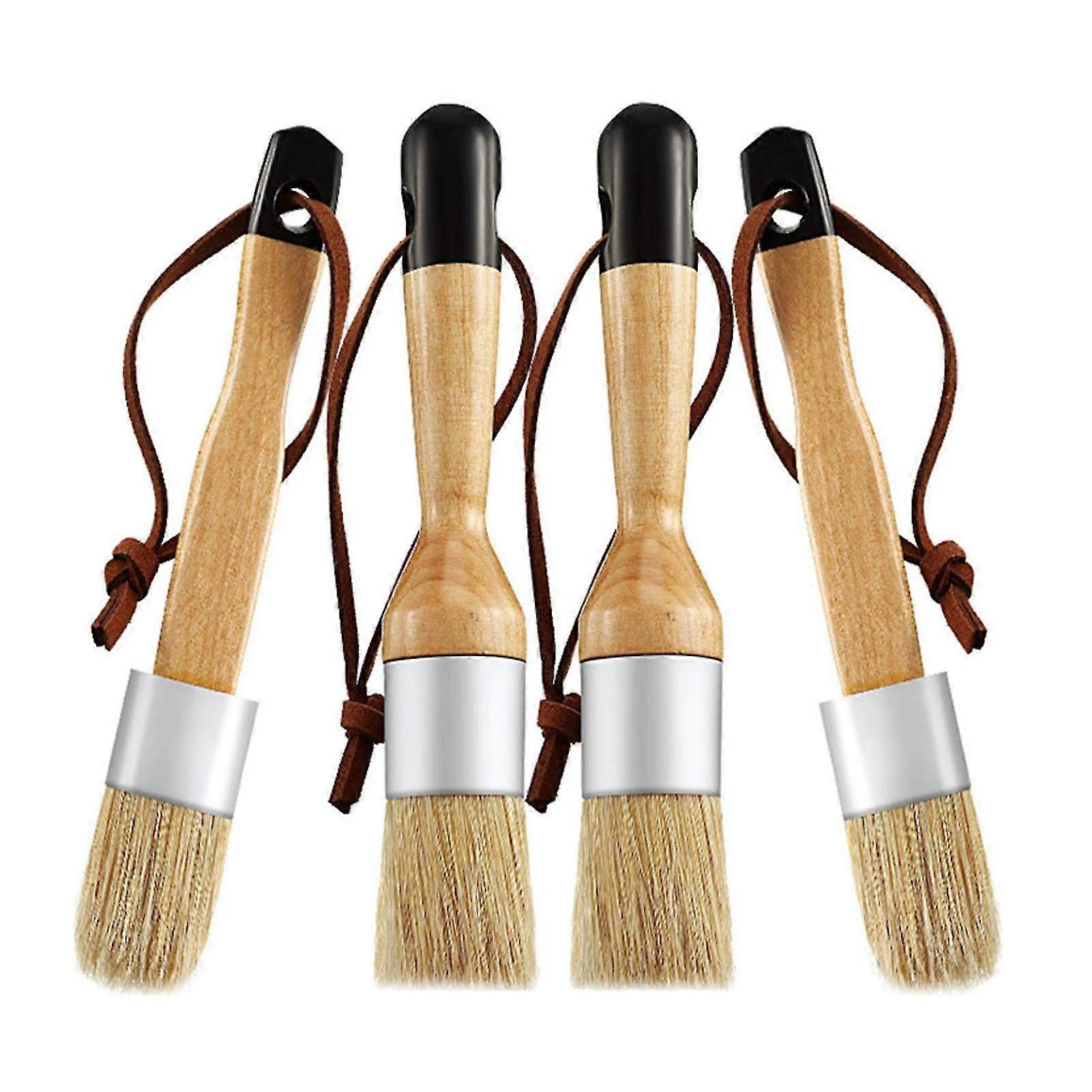 4 قطع فرشاة طلاء الشمع شعيرات ناعمة محمولة باليد عملية بسيطة الطباشير الشمع الطلاء فرشاة الأثاث مجموعة التوريد المنزلي