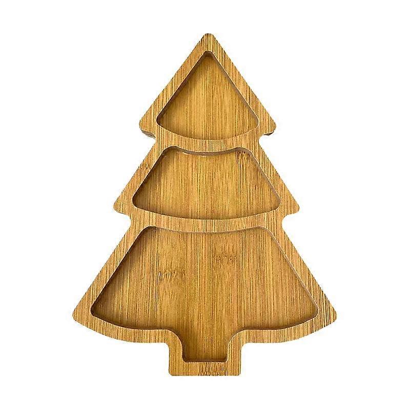 1Pc Wooden Serving Tray Dessert Christmas Tree Serving Dish Plate