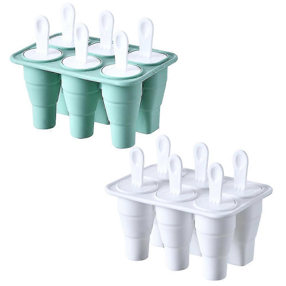 Foldable Popsicle Mold-silicone Popsicle Mold, 2-piece Easy-to-release Ice Cream Mold, Reusable Popsicle With Drip Protection.
