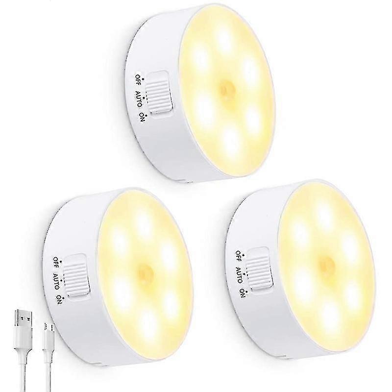 3 Packs Led Night Light Motion Sensor Activated Magnet Stick