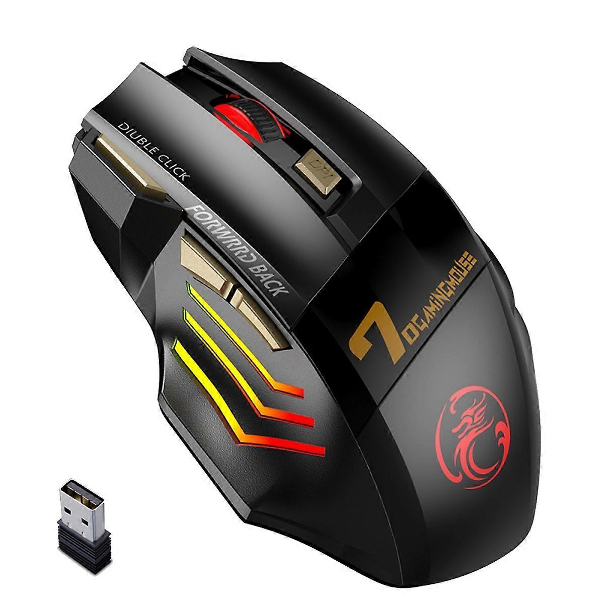 Wireless Gamer Mouse for Computer 2.4G RGB Rechargeable Gaming Mouse Bluetooth USB Mouse Silent Erg
