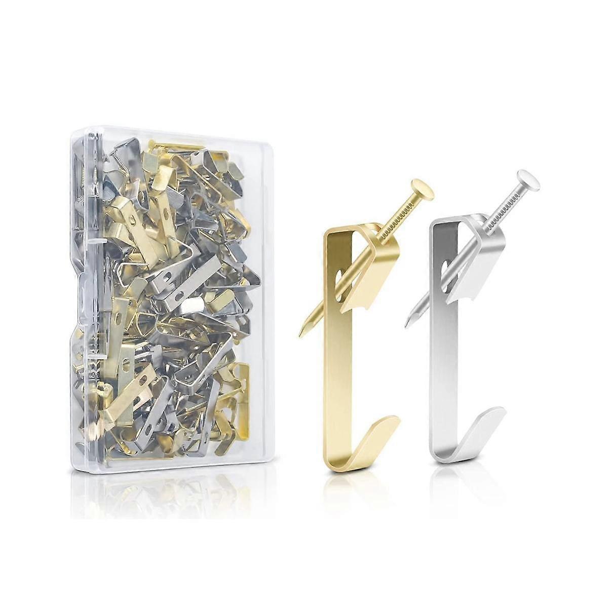 130 Pcs Picture Hangers Kit - 30Lb Multipurpose Picture Hanging Hooks Kit Drywall Wooden Wall Pictu