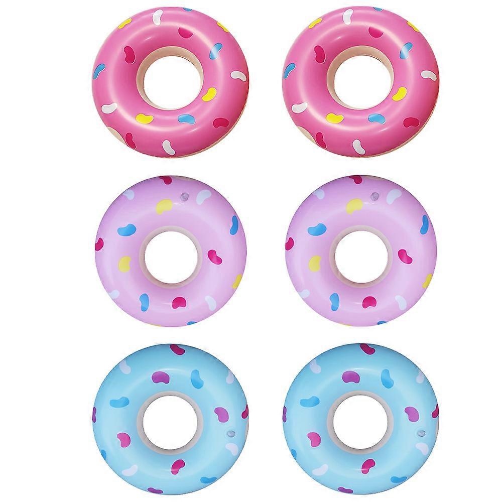 6pcs Inflatable Pool Donuts Mini Donut Inflatables Toys Small Swimming Ring for Kids