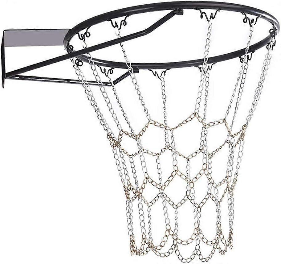 Metal Chain Basketball Net Replacement for Outdoor Indoor Standard Rim 12 Hooks Steel Chain Basketball Net
