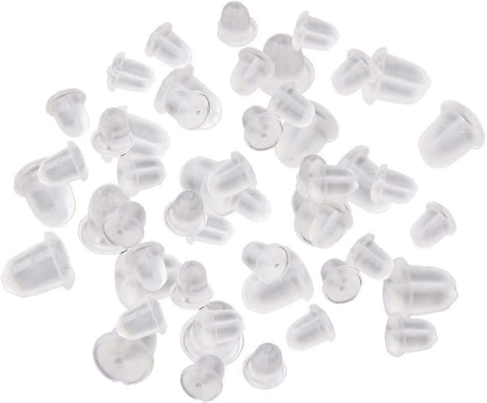 100pcs Translucent  Earring Stopper Backs White 4mmx6mm  and