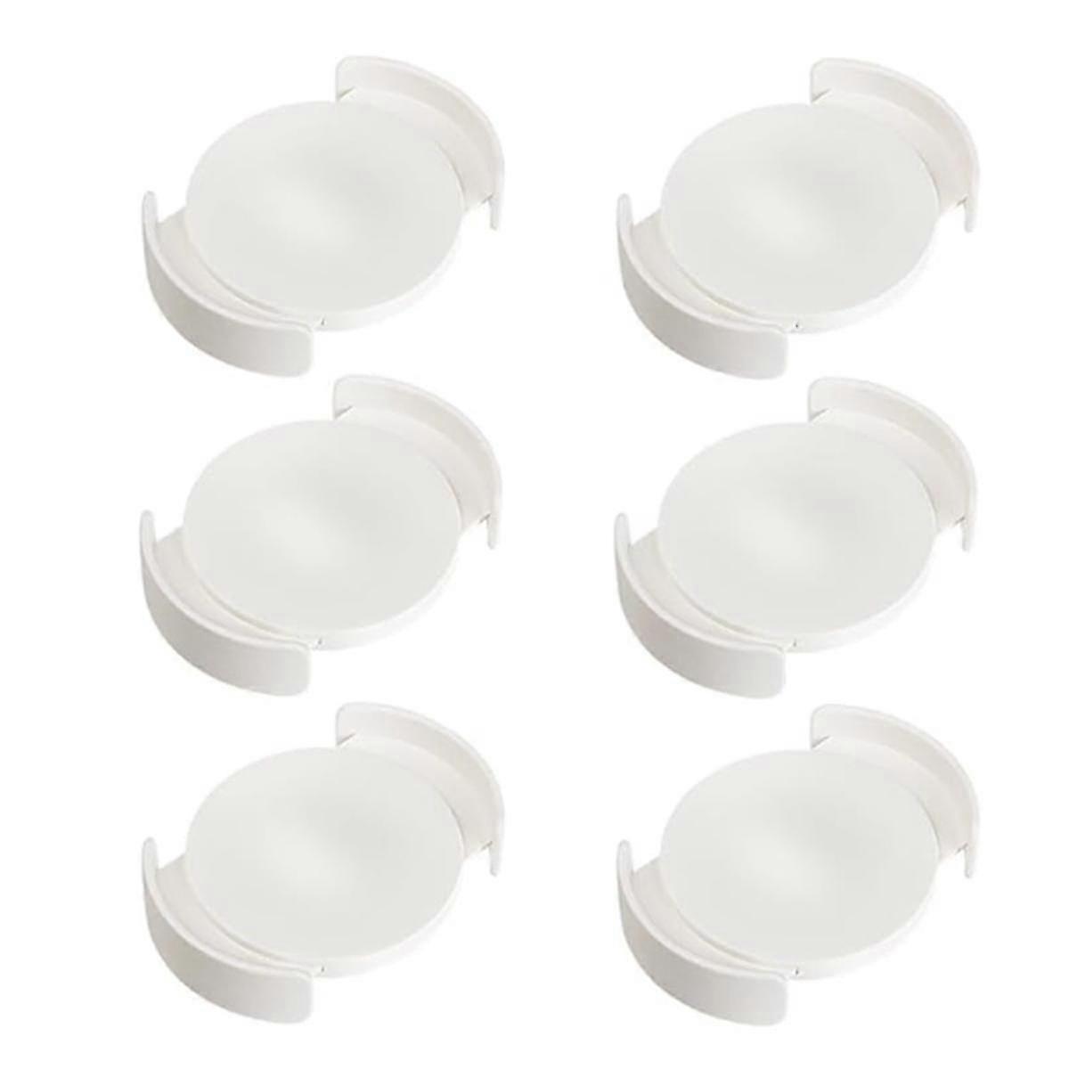 6 Pack Coffee Cup Organizer For Cupboard Cup Holder Stackable Adjustable Space Saving White