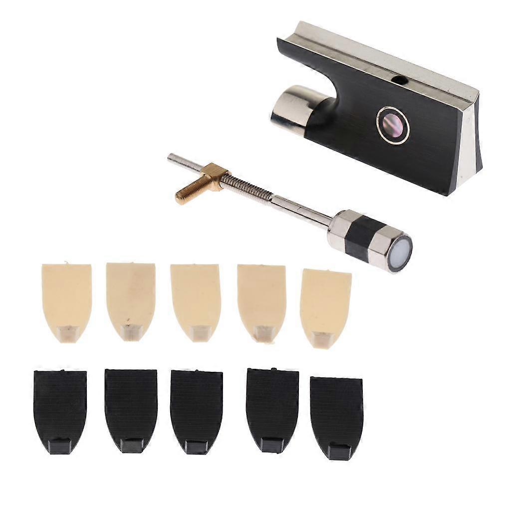 2x Replacement Violin Bow Frog for 4/4 Size Violin+10x Violin Cello Bow Tips