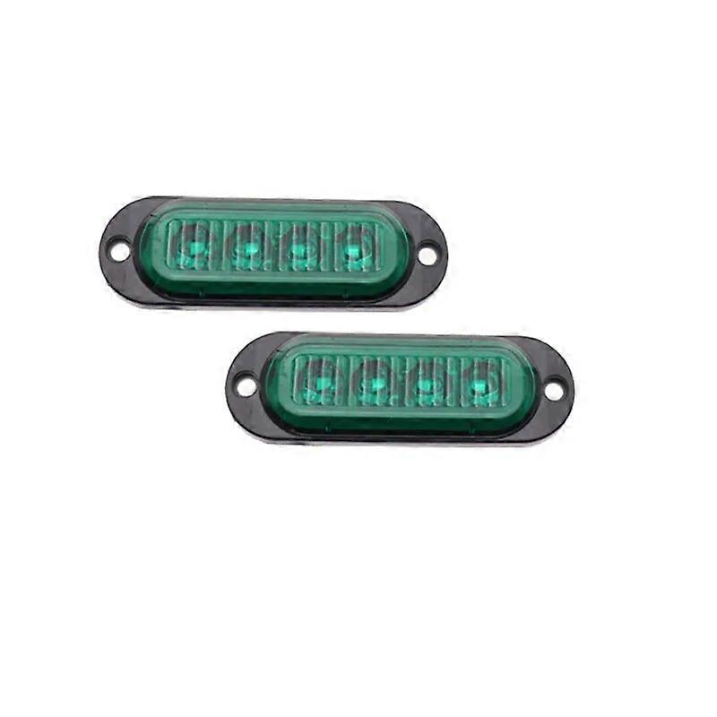 2PCS Ultra Thin 4 LED Car LED Marker Light Clearance Lamp 12-24V NO Flashing Side Marker Light For SUV Truck Motorcycle Lightbar
