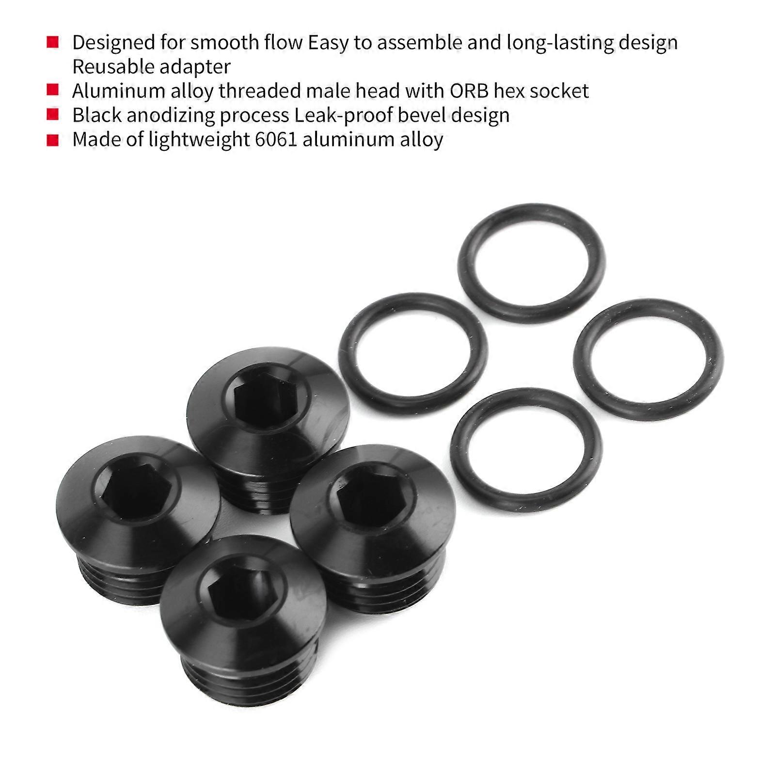 AN10 ORB Hex Head Straight Thread Port Plug with NBR O Ring Boss Aluminum Reusable