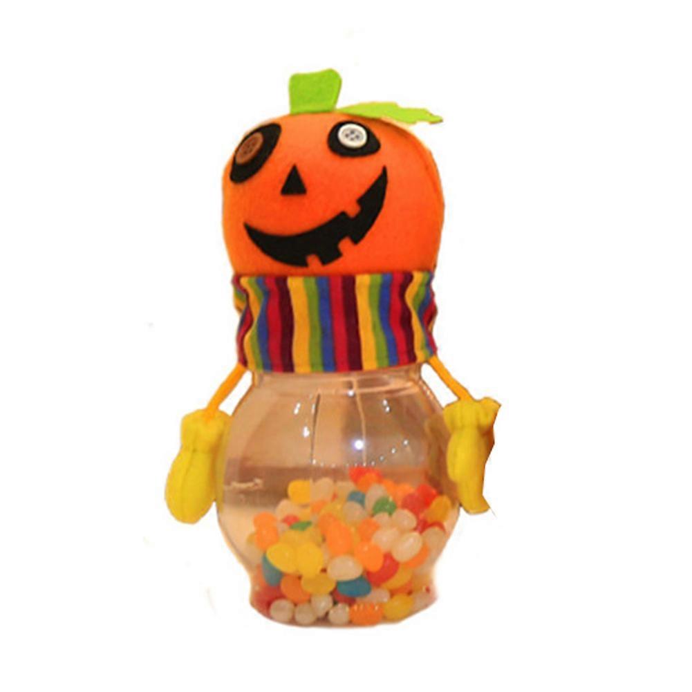 Transparent Plastic Halloween Element Jar Bottle for Candy Chocolate(Pumpkin)