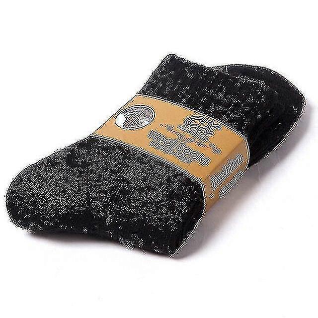 1 par vintervarme damestrømper uld mandlige herrestrømper super tykkere solide sokker merinouldsokker mod kolde frottéstrømper-YH