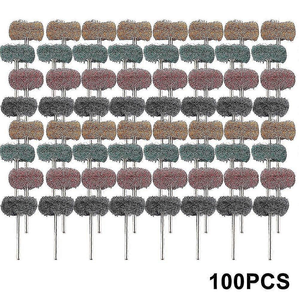 100 PCSセット洗濯パッドブラシナイロン研磨ブラシファイバー研削サンディングヘッドバフ研磨研磨ホイール