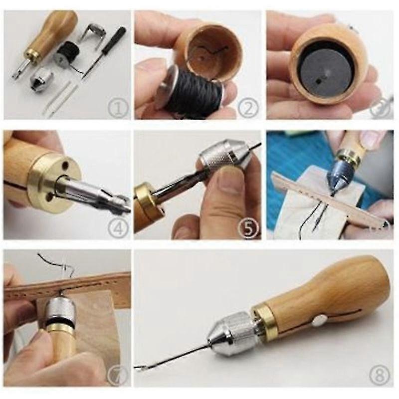 7pcs Sewing Awl Kit Sewing Hand Stitcher Tool