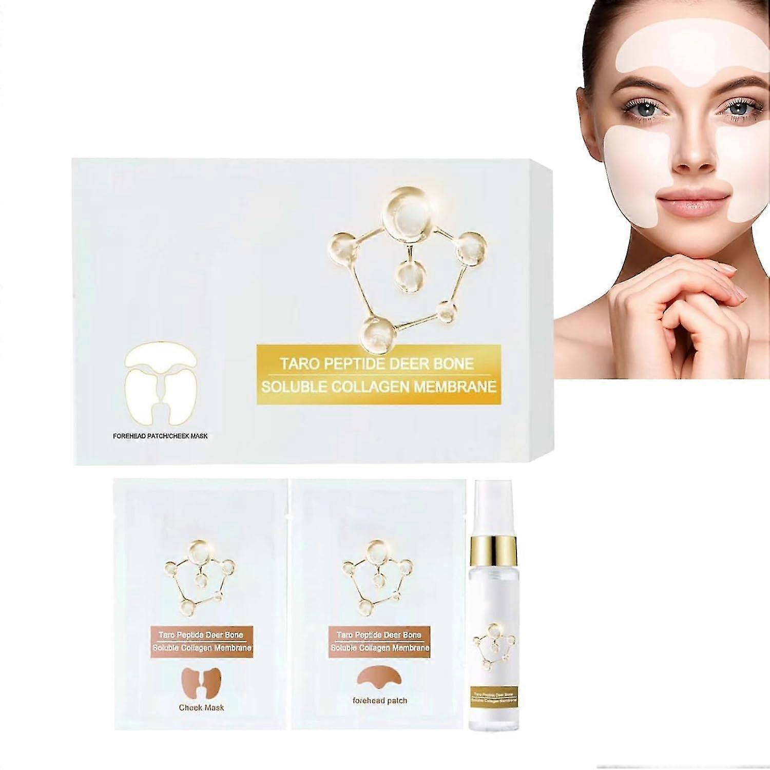 Taro Peptid Deer Bone Soluble Collagen Membrane, Face Foreheadle Rugas Patches, Antirrugas Facial Patches com Colágeno Hidrolisado