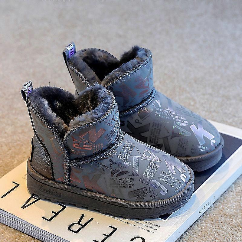 Bottes de neige pour enfants pour garçons Filles Warm Plus Bottes doublées en cachemire Chaussures de plein air antidérapantes pour tout-petits Bottes décontractées