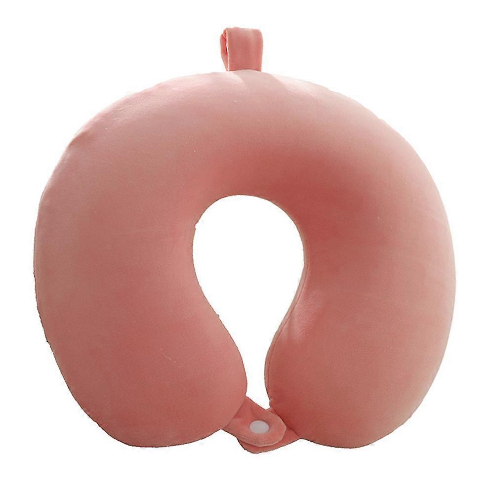 Neck Pillow Comfortable U Shape Memory Foam Travel Neck Pillow, Solid Color (30*28cm)