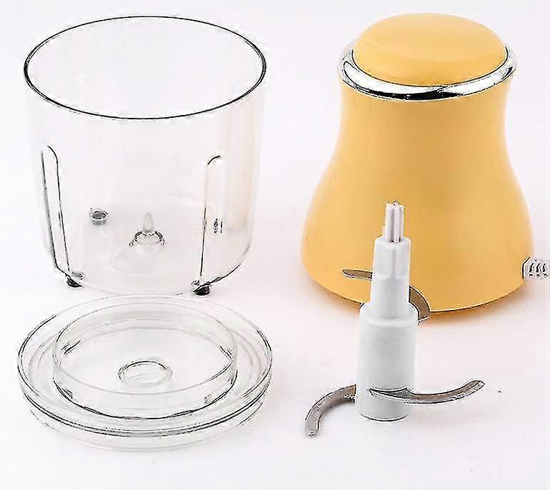 Yellow Electric Ice Crusher, Ice Crusher Machine  Cube Crusher Container Ice Shaver Machine Stainless Steel And Glass Non-slip Bottom