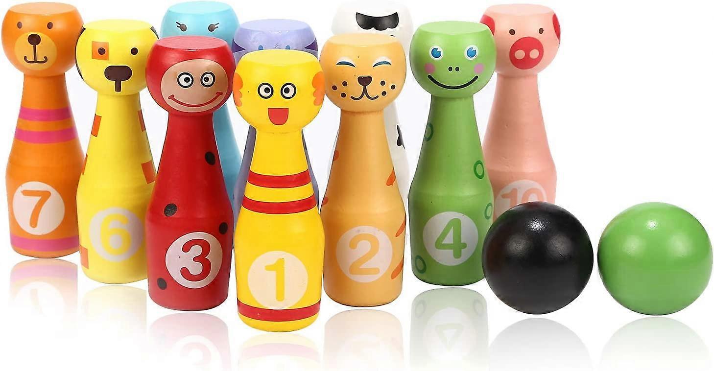 Bowling Set Game With 10 Skittles And 2 Balls Interactive Toy For Children 3 4 5 Years