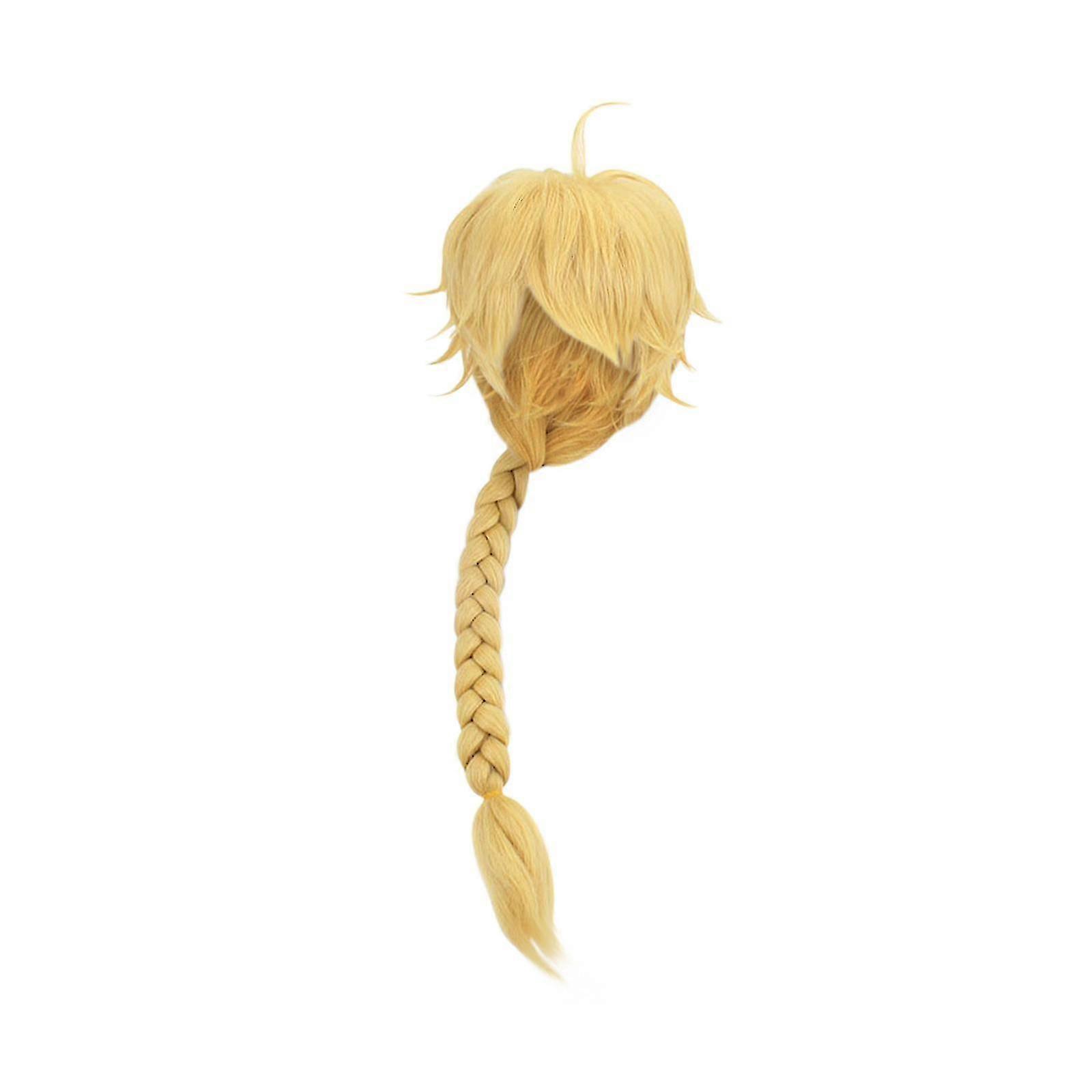 Light Golden Ponytail Braids Wig Modeling Party Dress Up Wig
