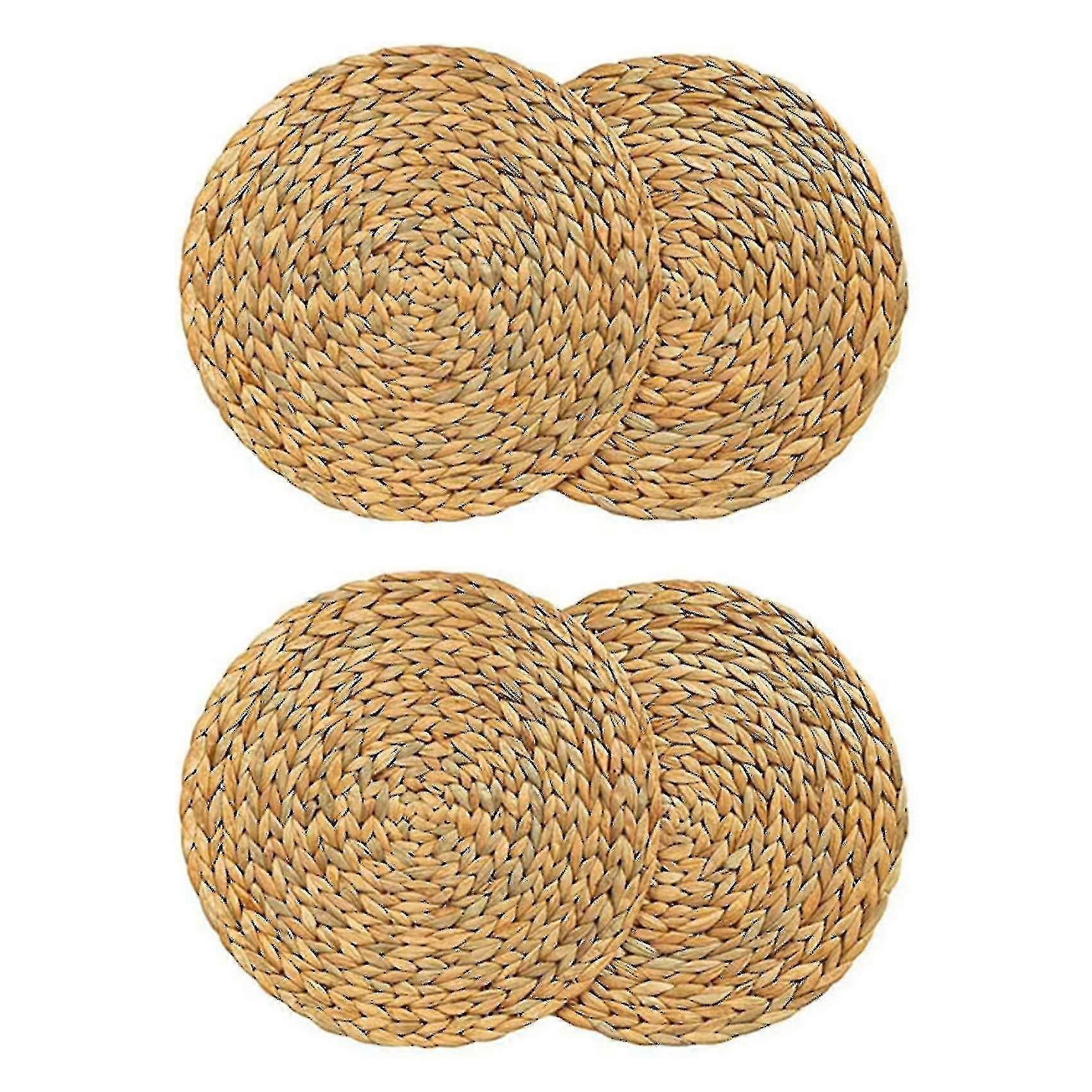 4 Pack Water Hyacinth Placemat,tecida Wicker Table Place Mats,38cm