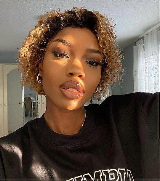 Ombre 1B/27 Short Curly bob Pixie Cut 131 Lace Frontal 150% Density Wig