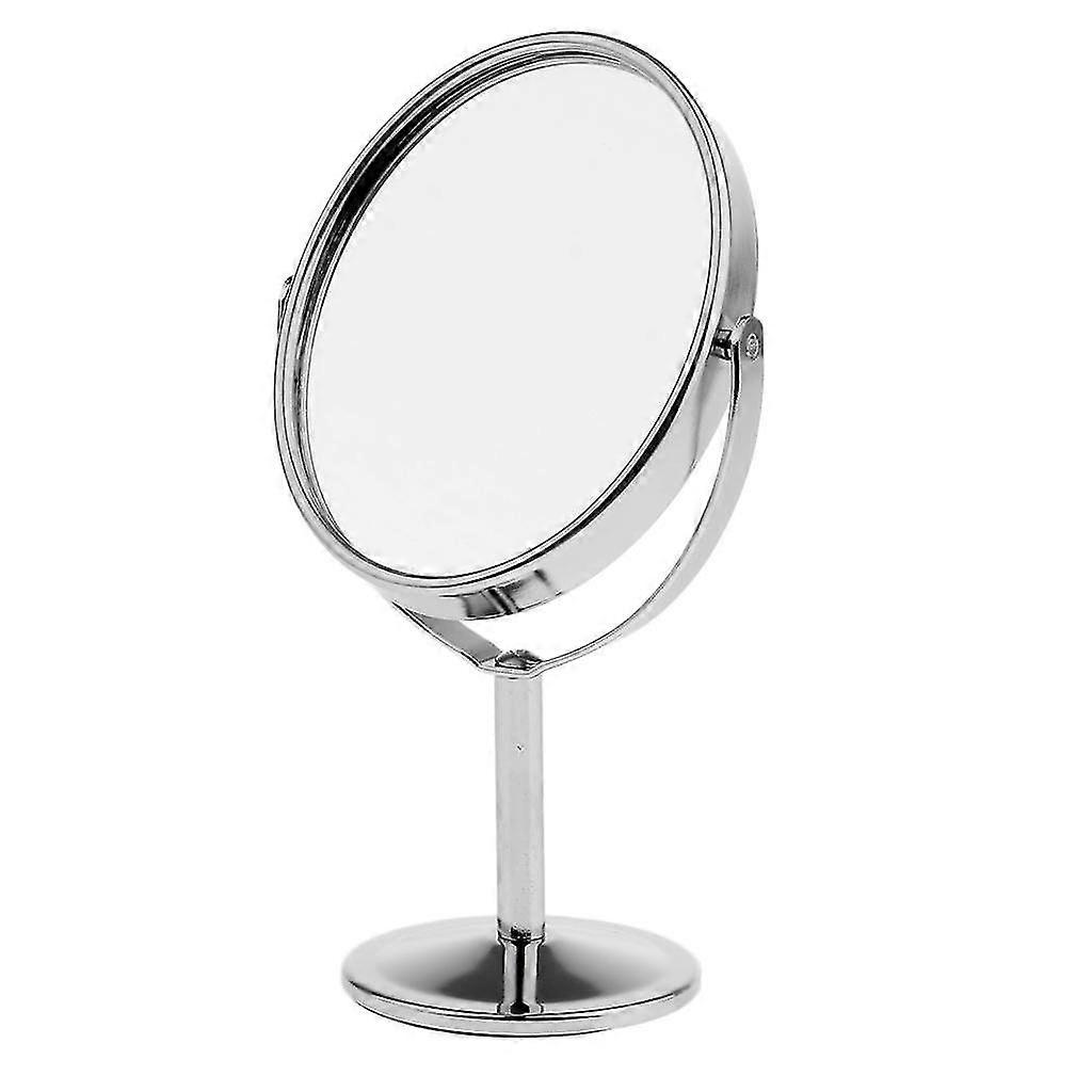 3in Mini Dual Side Normal Magnifying Oval Stand Makeup Table Mirror Bronze