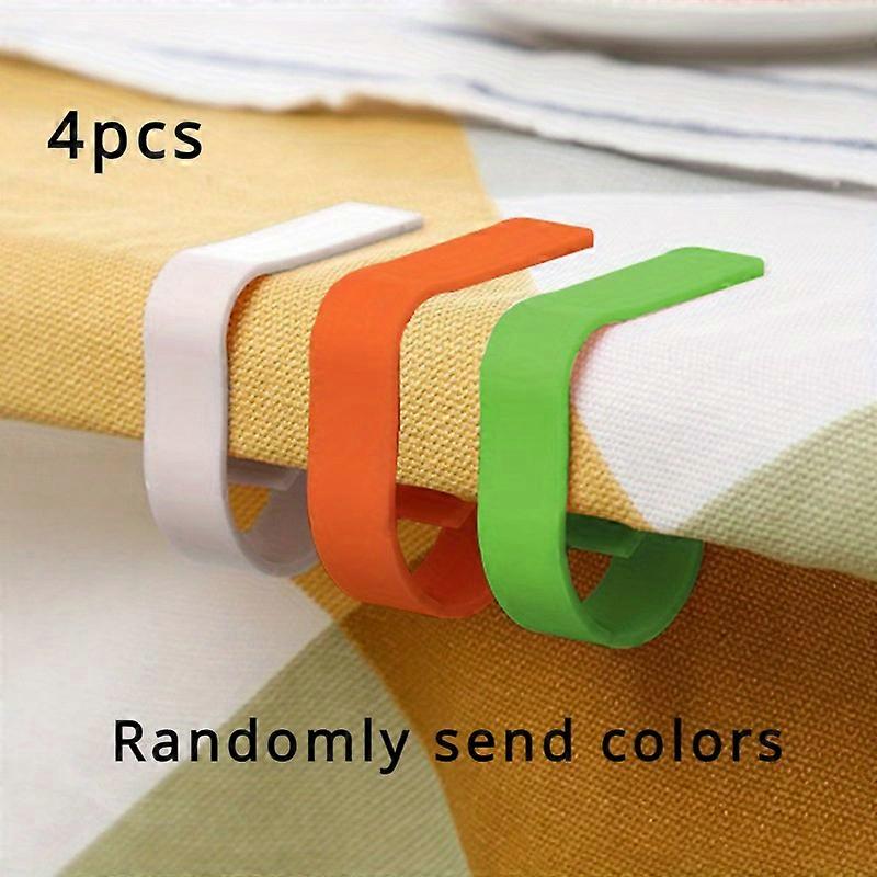 "Slip-Resistant" 4-Pack Anti-Slip Tablecloth Clips - Durable Plastic Dining Table Grips for Secure Coverage