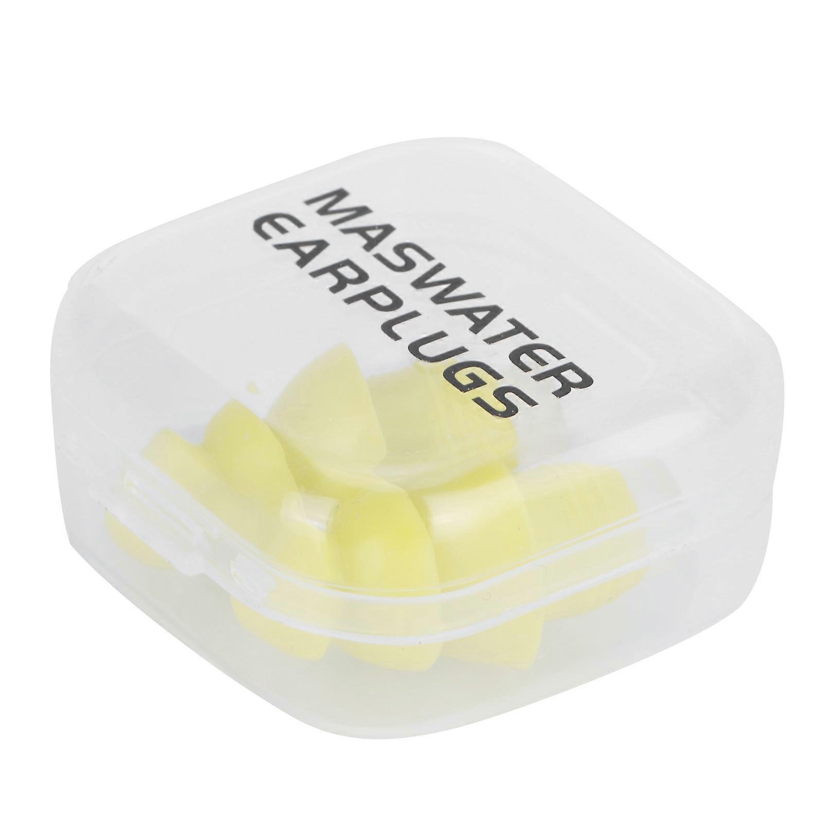 Yellow Box Waterproof Silicone Reusable Ear Plugs for Swimming and Sleeping Noise Reduction