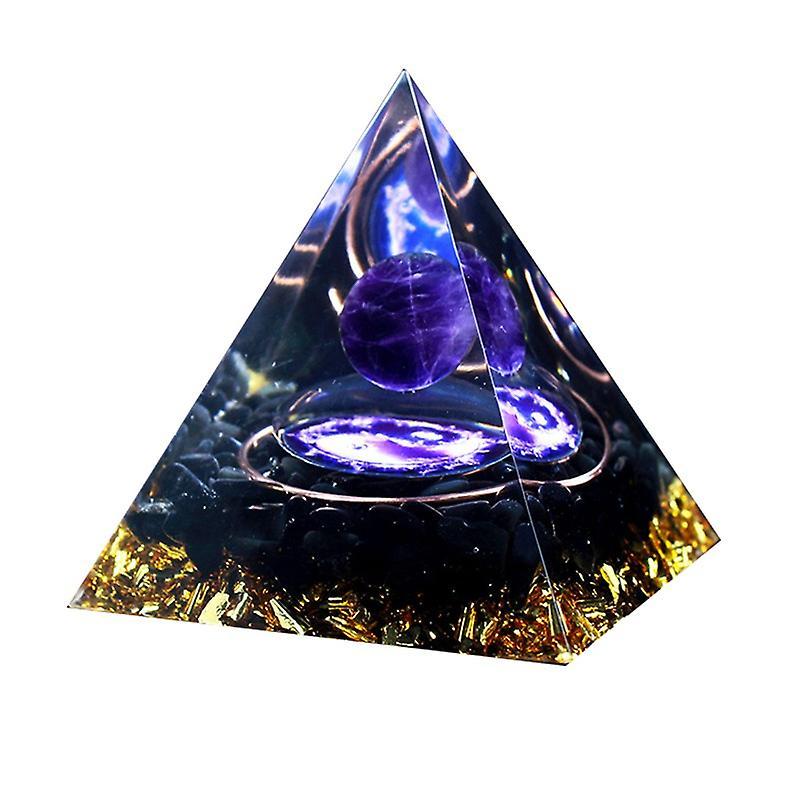 Energy Generator Orgone Pyramid Amethyst Peridot Natural Crystal Reiki Chakra Generator
