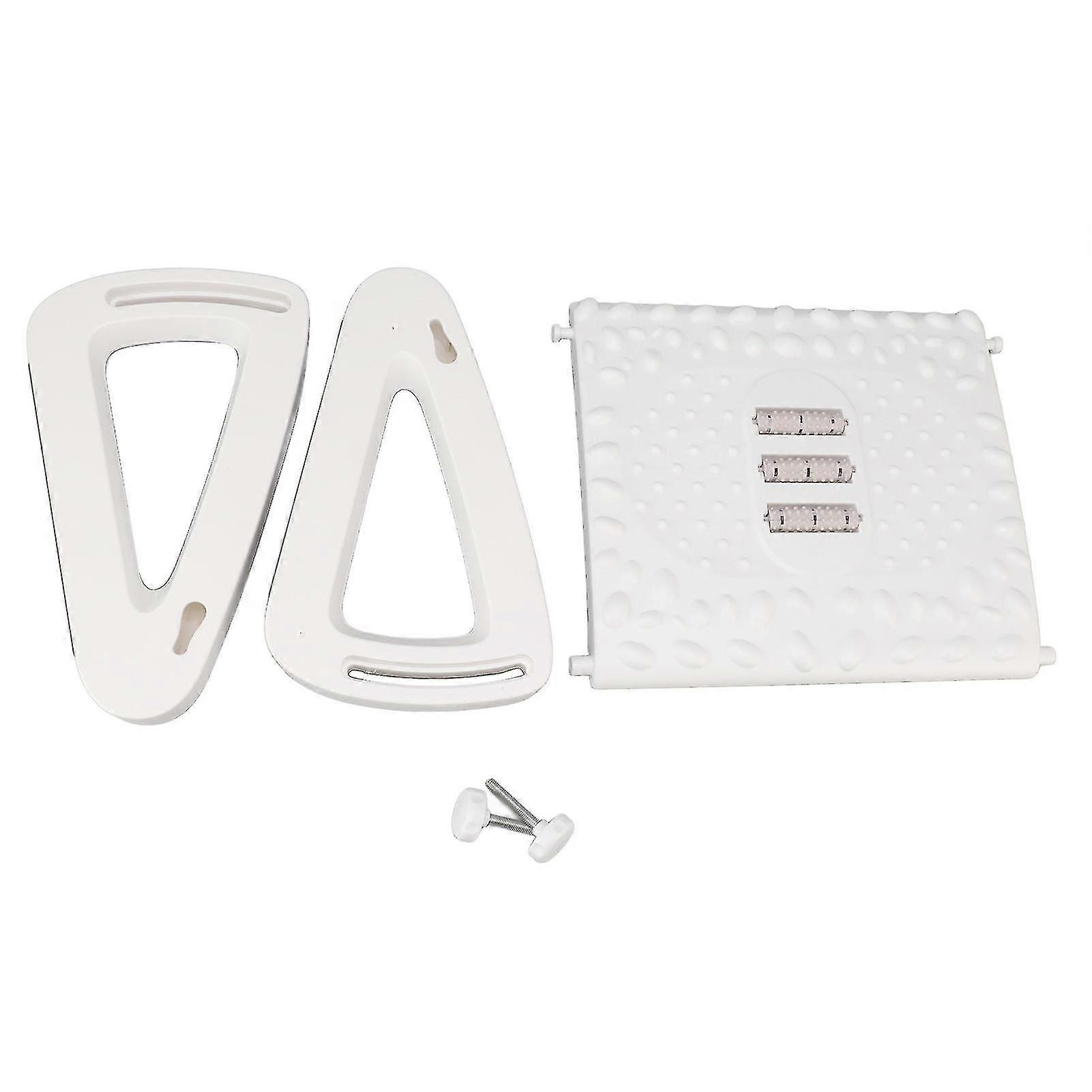 Adjustable Height Ergonomic Footrest with Massage Texture and Roller - White Office