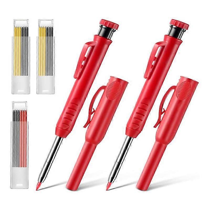 Solid Carpenter Pencils , Scribe Tool with Built-in Sharpener for Construction Woodworking Archite