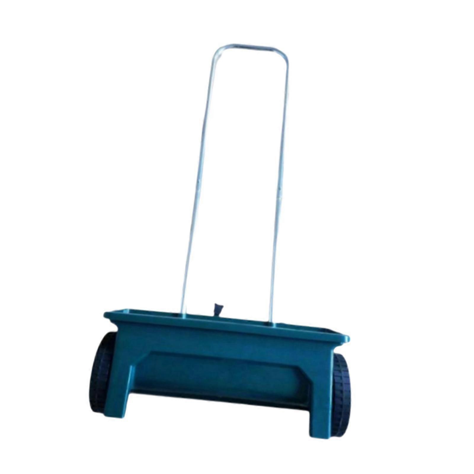Hand Push Seed Spreader 12L Walk behind Push Drop Spreader for Salt Ice Melt