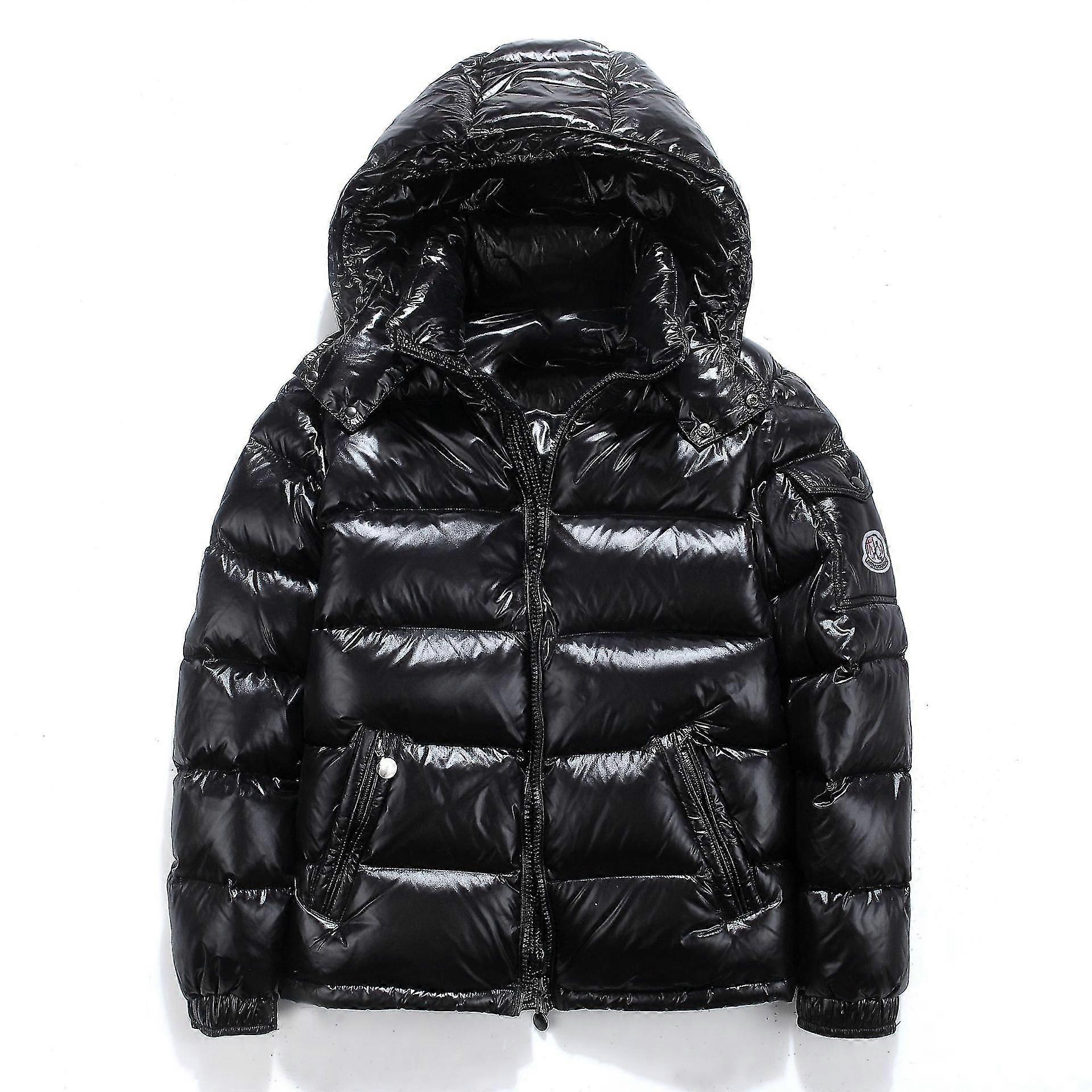 Shiny Down Jacket Men's Winter Jacket Stand Collar Down Jacket With Hood
