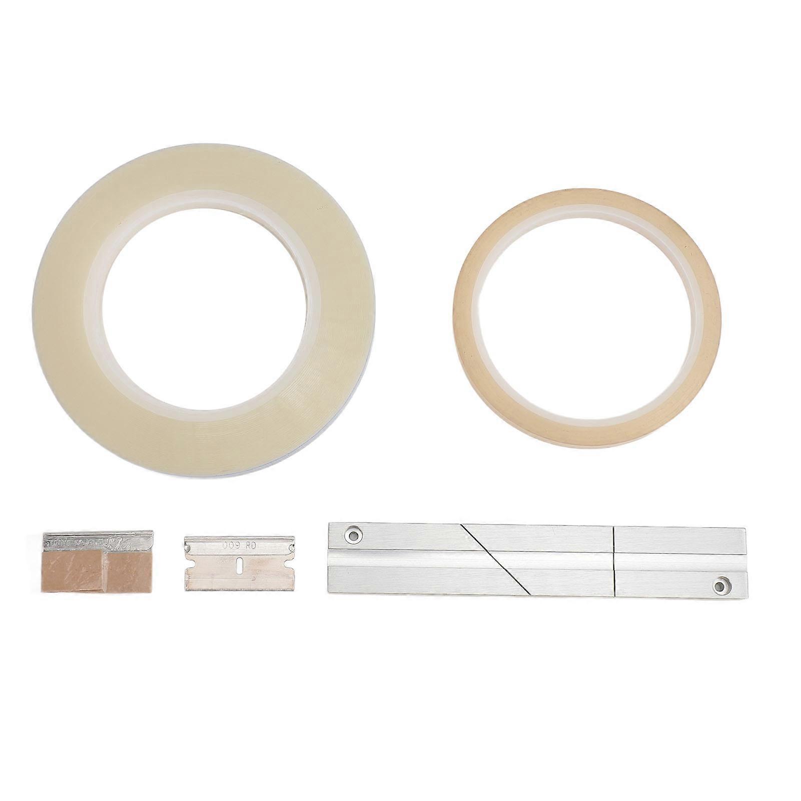 10 Inch 1/4 Splicing Block Kit Aluminum Alloy Open Reel Tape Media with Leader Tape and Blade for Revoxsonido Tape Editing