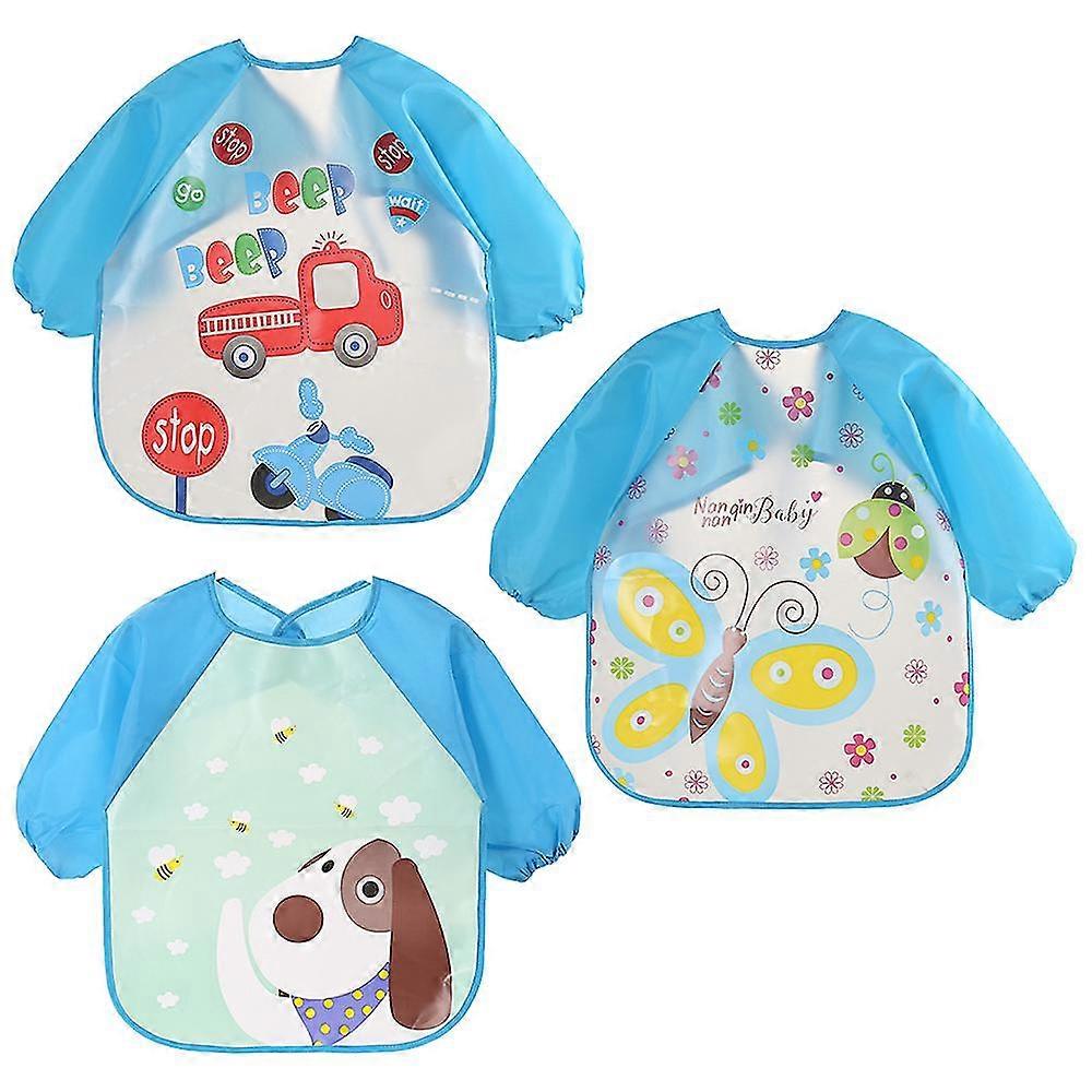 3 Pcs Long Sleeve Baby Bibs For Boy Or Girl