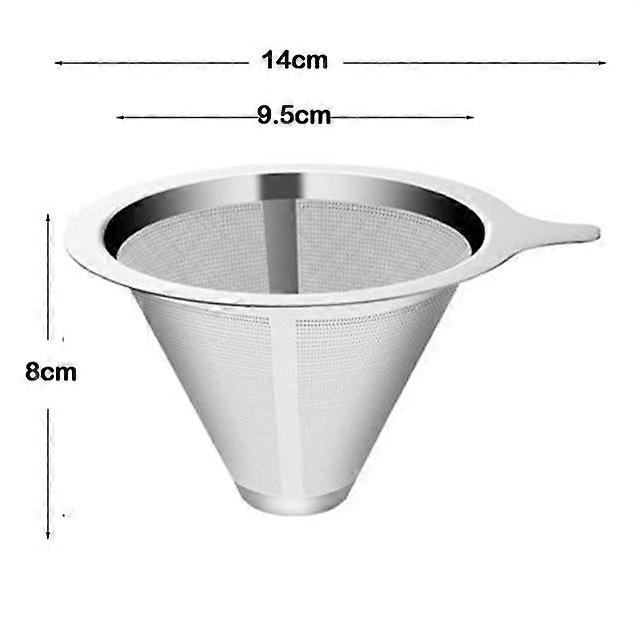 Reusable Double Layer 304 Stainless Steel Coffee Filter Holder Pour Over Coffees Dripper Mesh Coffee Tea Filter Basket Tools