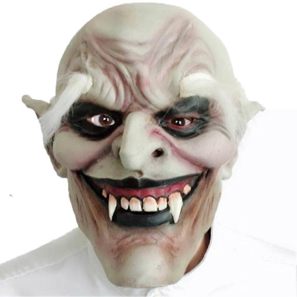White Eyebrows Old Demon Mask Halloween Horror Devil Mask Vampire Props Latex Headgear