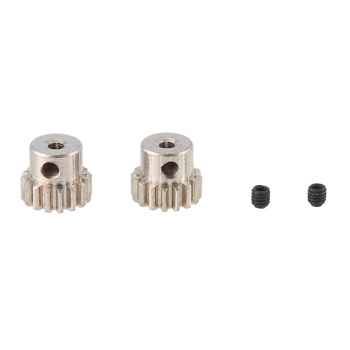2PCS 2.3mmシャフトメタルピニオンモーターギア48DP M0.6 M0.8 1/12 1/16 RCカー7075 - Redcat 370/380/390,16T
