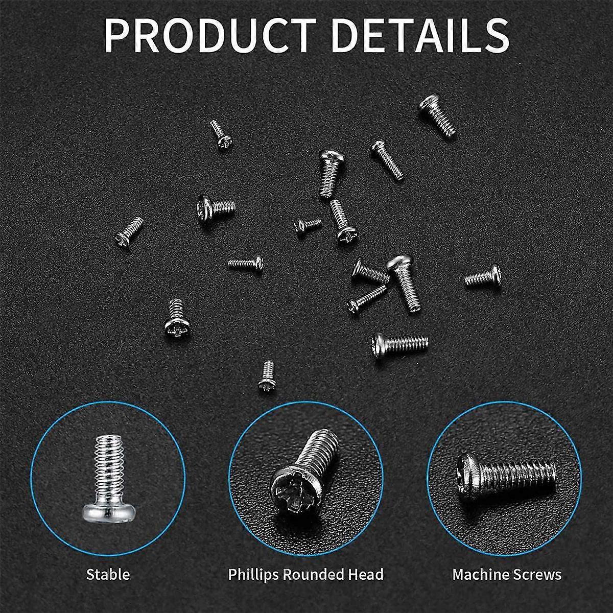 800 Pc Tiny Screws for Electronics, Small Mini Pan Head Machine Screws Kit for Eyeglasses Watches C