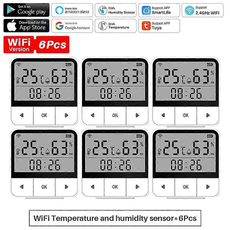 Tuya Inteligentní snímač teploty a vlhkosti WIFI vnitřní vlhkoměr teploměr Podpora Google Assistant Alexa s LCD displejem
