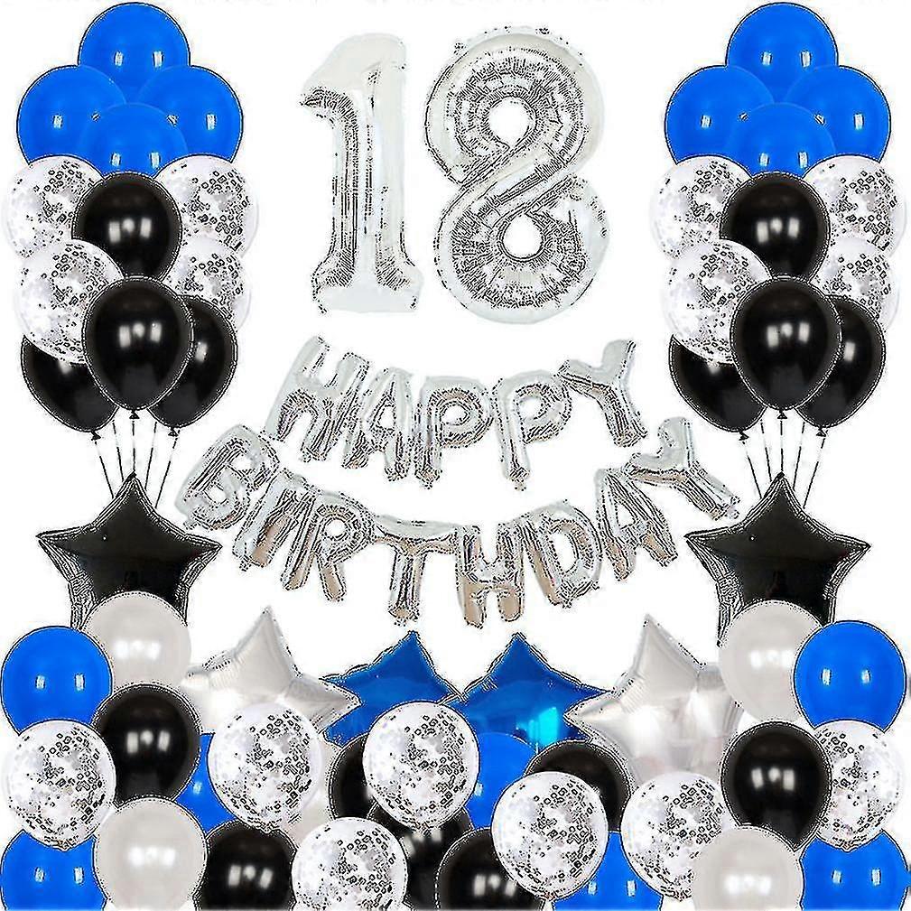 74pcs Happy Birthday 18 Balloons Kit